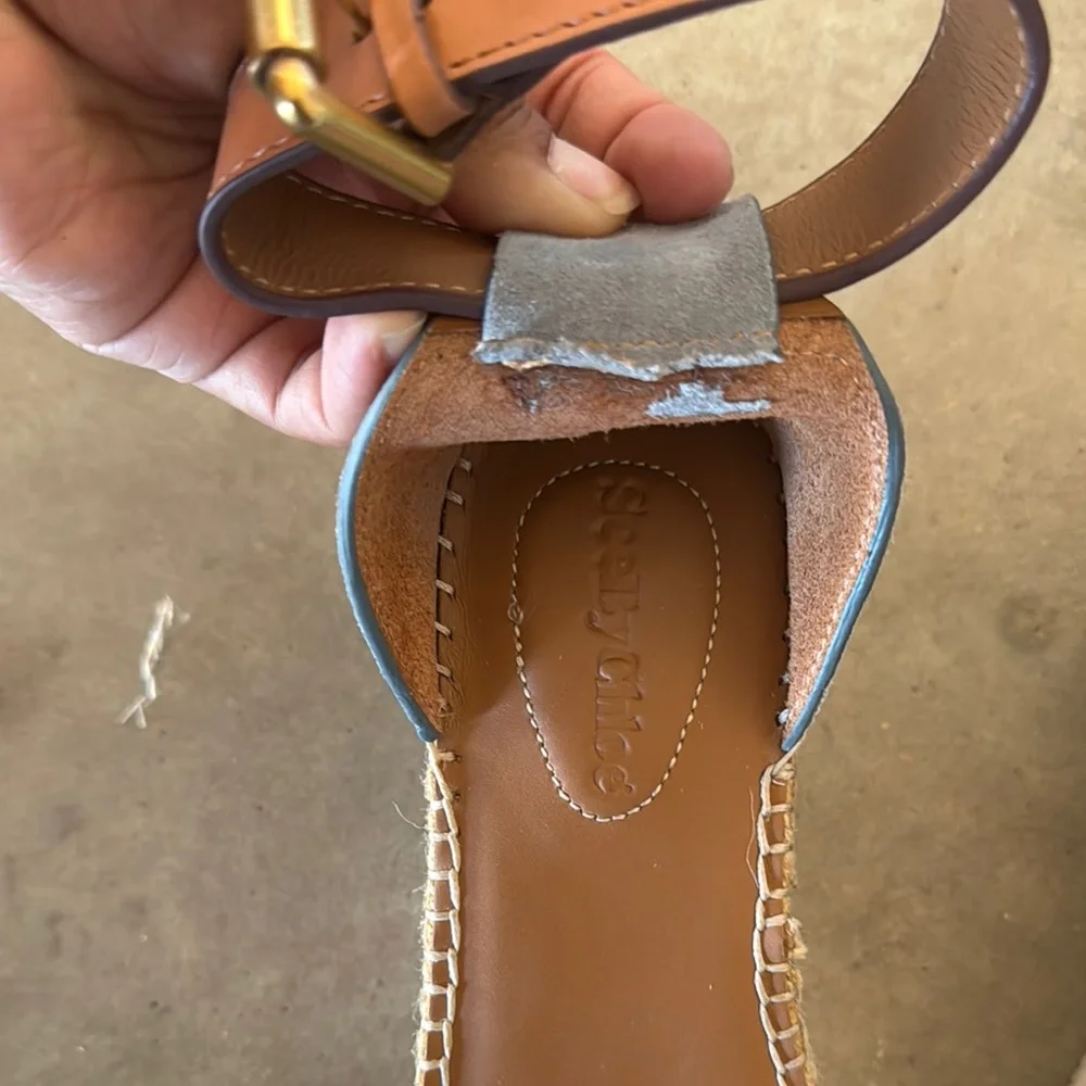 See By Chloe Gray and Tan Espadrille Sandals PreOwned - Picture 5 of 6